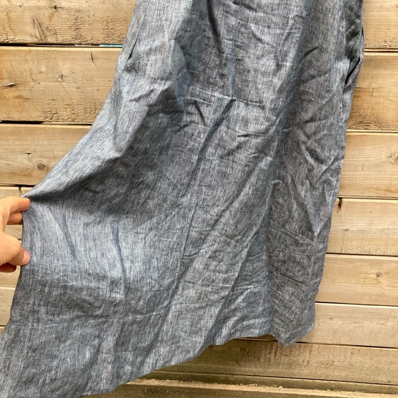 THREE GRACES blue linen maxi dress, size 2 - Picture 4 of 14